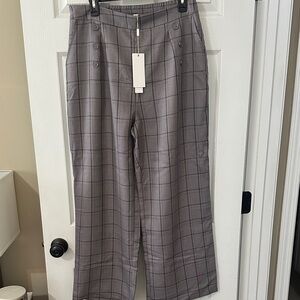 Gray Plaid Womens Pants